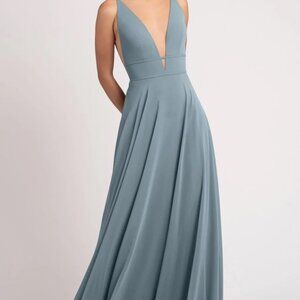 Jenny Yoo Bridesmaid Dress Hollis in Mayan Blue